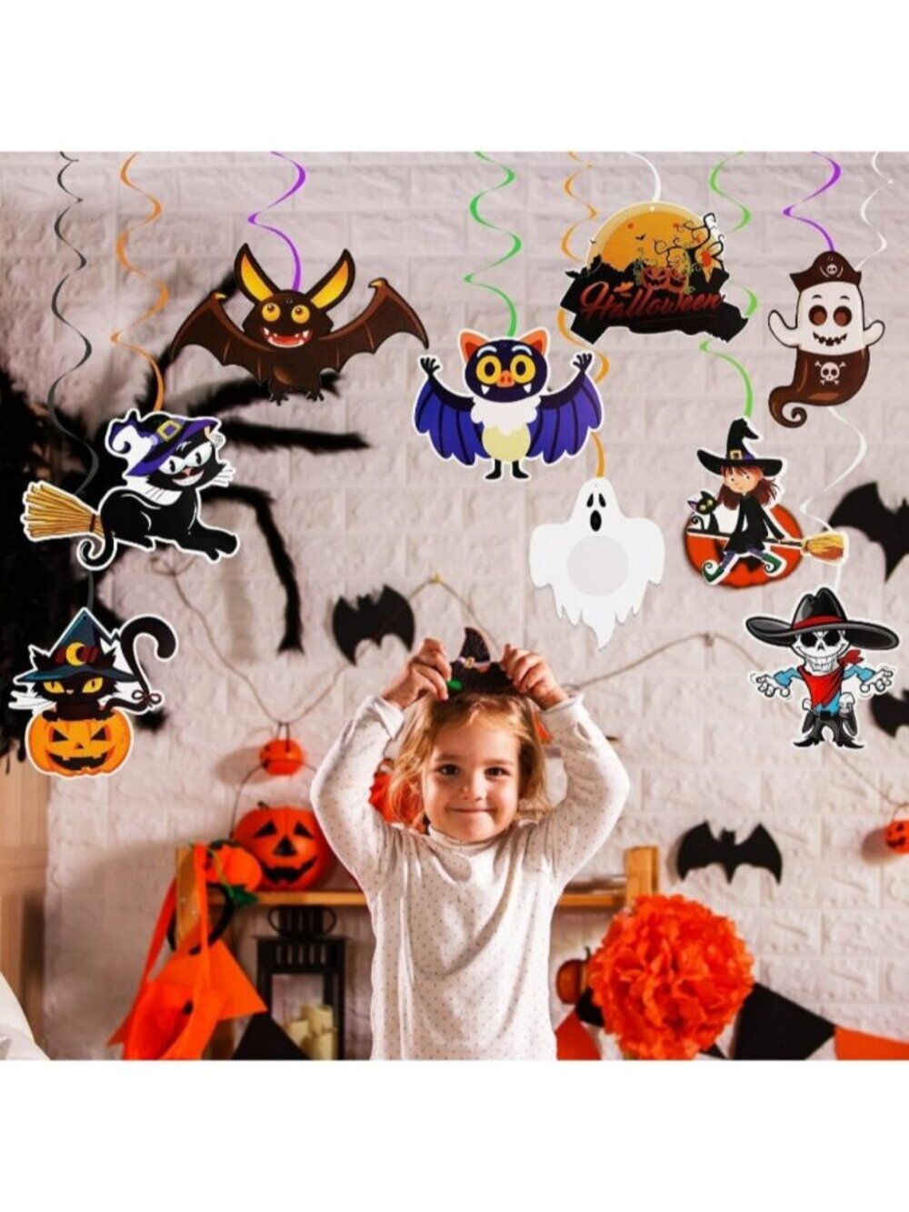 36pcs Halloween Hanging Swirl Decorations Colorful Halloween Ceiling Ornaments - Picture 3 of 6